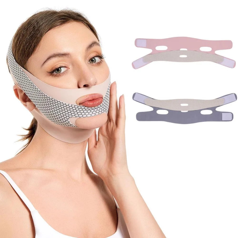 Reusable V Shaper Cheek Slimming Mask Sculpting Anti Wrinkle Face Lifting Mask V Line Strap Band Face Slimming Strap Women